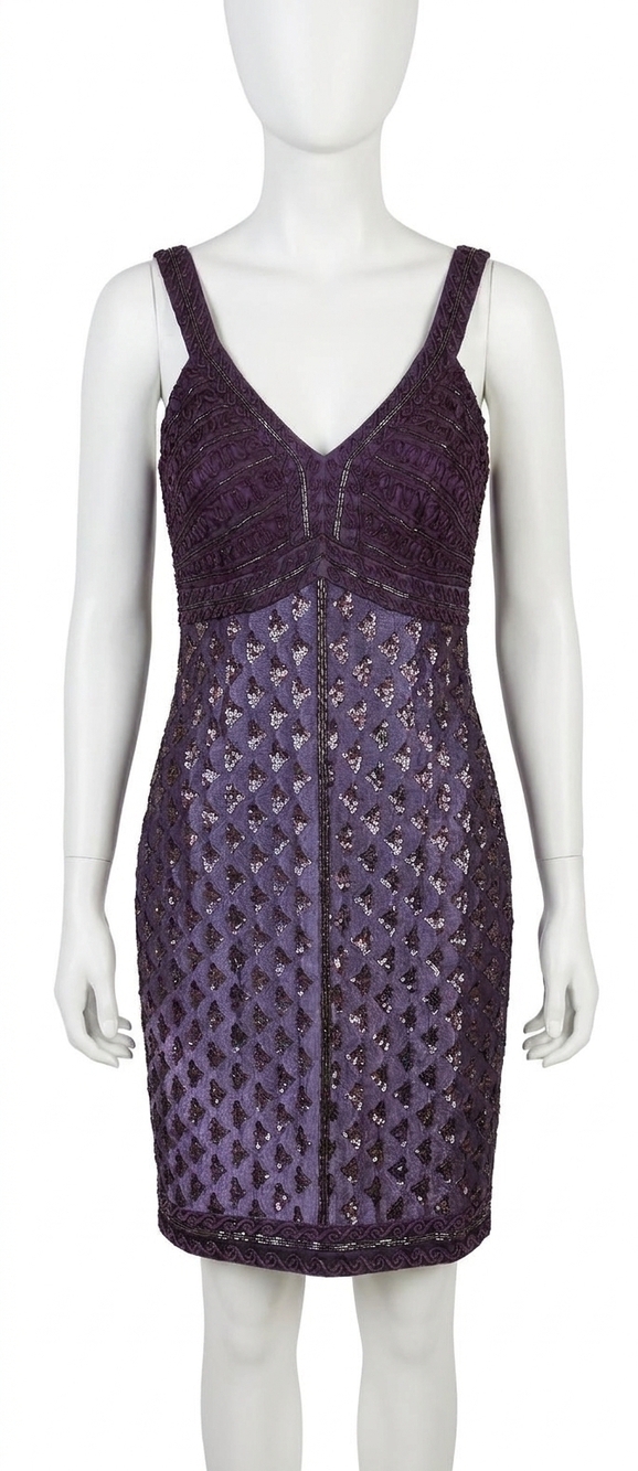 NEW SUE WONG women's short dress in purple